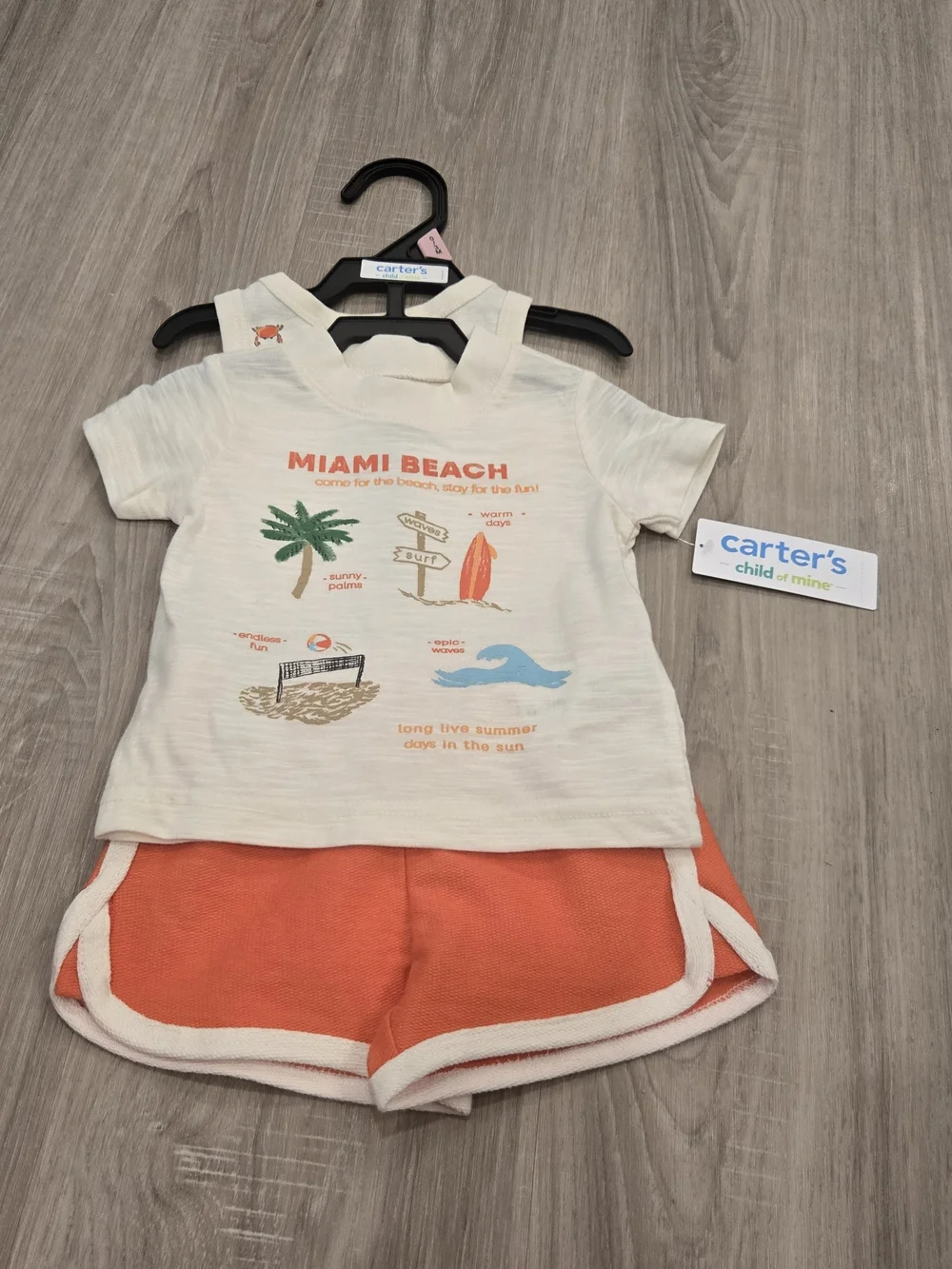 ☀️ Carter's Baby Boy 3-Piece Miami Beach Set NWT Multi Sizes 0-3M, 18M & 24M ☀️